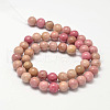 Round Natural Rhodonite Beads Strands G-K092-6mm-2