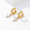 Fashion Cross Stainless Steel Hoop Earrings IH3729-1