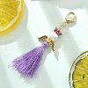 Angel Glass Pearl & MIYUKI Seed Beaded & Polycotton Tassel Pendant Decorations HJEW-MZ00197-01-4