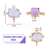 HOBBIESAY 12Pcs 6 Colors Glass Connector Charms GLAA-HY0001-11-2