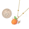 Resin Fruit Pendant Necklaces NJEW-JN05204-06-3