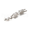Brass Micro Pave Clear Cubic Zirconia Fold Over Clasps KK-R222-03P-2