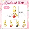 Alloy Enamel Flower Pendant Decorations HJEW-YW00003-7