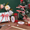 25 Yards Christmas Striped Polyester Grosgrain Ribbon OCOR-WH0090-96-5