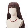 Dyed Synthetic Red Coral Chips & Shell Pearl Graduated Beaded Necklaces for Women NJEW-TA00065-2