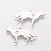 Non-Tarnish 201 Stainless Steel Puppy Pendants STAS-S105-T439-2