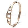 Ion Plating(IP) 304 Stainless Steel Hinged Bangles for Women BJEW-A011-17RG-4