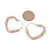 Colorful Glass Seed Beads Hoop Earrings EJEW-MZ00150-3