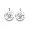 Brass Micro Pave Cubic Zirconia Pendants ZIRC-T016-19P-1