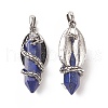 Natural Lapis Lazuli Pointed Pendants G-C051-01A-3