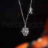 925 Sterling Silver Spider and Web Pendant Necklaces NG1088-1-2