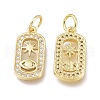 Brass Micro Pave Clear Cubic Zirconia Charms ZIRC-L076-053G-2
