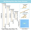 Beebeecraft 4Pcs 4 Style 925 Sterling Silver Box Chain Extender STER-BBC0007-17G-2