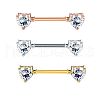 304 Stainless Steel Clear Cubic Zirconia Heart Nipple Rings WGD549D-02-1