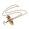 Alloy Enamel Dragon Pendant Necklaces NJEW-V005-01AG-01-2