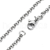 Skull Rhinestone Pendant Necklaces with Rolo Chains NJEW-F309-08-3