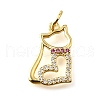 Brass Micro Pave Cubic Zirconia Pendants KK-V007-005G-01-1