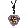 Saint Patrick's Day Natural Amethyst Pendant Necklaces PW-WG10522-04-1