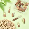 20Pcs 10 Styles Transparent Resin & Walnut Wood Big Pendants RESI-YW0001-31-7