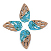 Transparent Resin & Walnut Wood Pendants RESI-S389-048A-B03-1