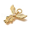 Brass Micro Pave Cubic Zirconia with Glass Pendants KK-U055-10G-01-2