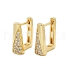 Rectangle Brass Micro Pave Clear Cubic Zirconia Hoop Earrings EJEW-L299-07G-4