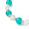 4Pcs Brass Glass Beads Stretch Bracelets BJEW-JB11769-03-4