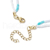 Mother's Day Jewellery Glass Beaded Double Layer Necklaces NJEW-MZ00070-01-5