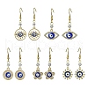 Alloy Enamel Evil Eye Dangle Earrings with Crystal Rhinestone EJEW-JE05387-1