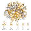 FIBLOOM 100Pcs 10 Styles 201 & 304 Stainless Steel Bead Cap Pendant Bails STAS-FI0001-02-1
