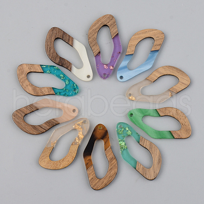 Resin & Walnut Wood Pendants RESI-S389-009A-1