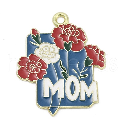 Mother's Day Alloy Enamel Pendants PALLOY-V001-02B-1