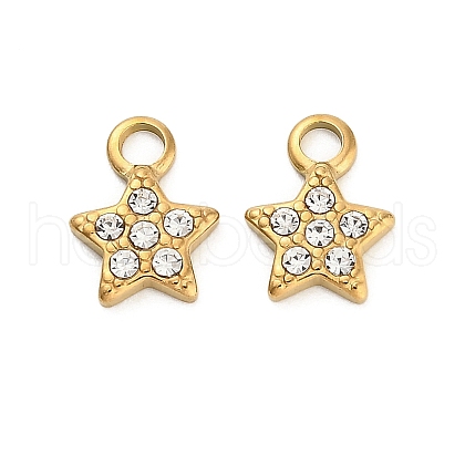 304 Stainless Steel Rhinestone Pendant STAS-U047-15G-1