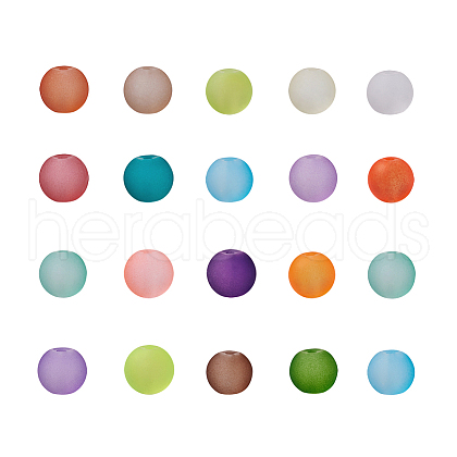 Transparent Frosted Glass Beads FGLA-TA0001-01-8mm-1