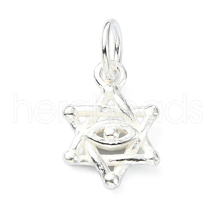 925 Sterling Silver Star of David with Eye Charms STER-M119-11S-1