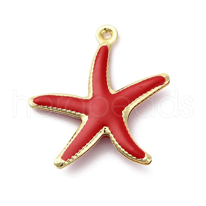 Brass Enamel Pendants KK-F895-12A-G-1