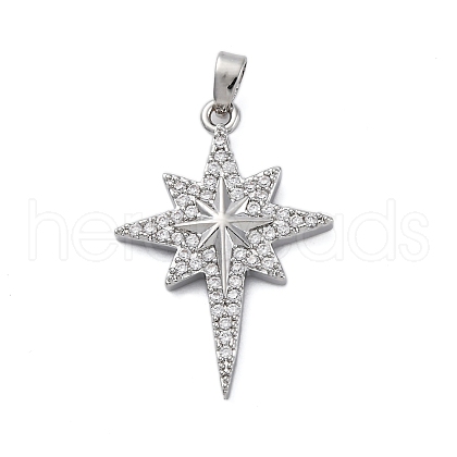 Brass Micro Pave Cubic Zirconia Pendants KK-V009-27G-1
