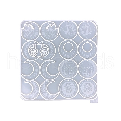 Snake/Moon/Crystal DIY Silicone Pendants Molds PW-WG89253-03-1