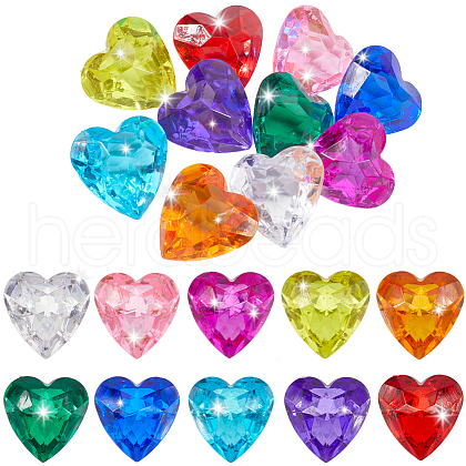 SOFPLATE 10Pcs 10 Colors Transparent Acrylic Beads TACR-SP0001-16-1