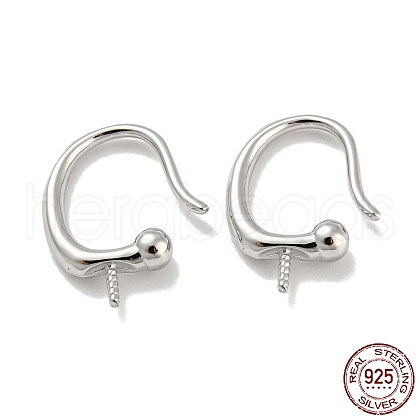 Rhodium Plated 925 Sterling Silver Ear Cuff Findings STER-Q192-28P-1