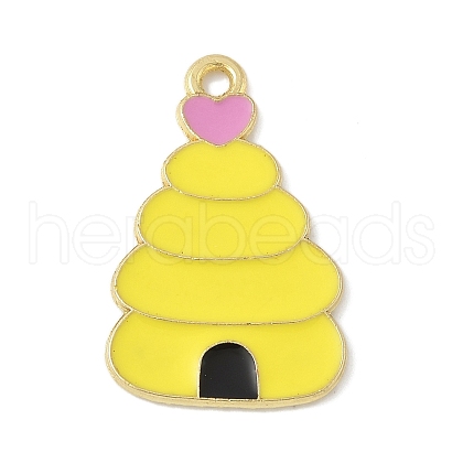 Bees Theme Alloy Enamel Pandants FIND-M083-06H-G-1