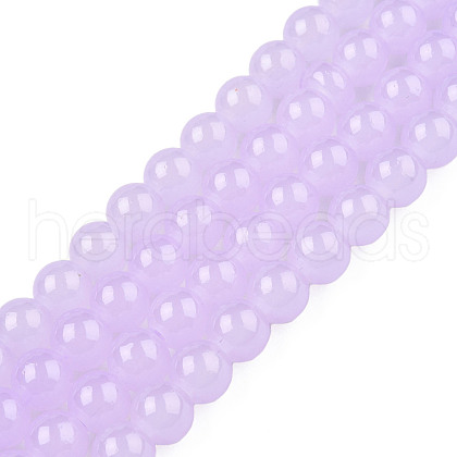 Imitation Jade Glass Beads Strands DGLA-S076-8mm-27-01-1