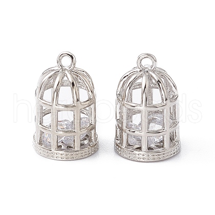 Brass Micro Pave Cubic Zirconia Pendants ZIRC-P100-01P-1