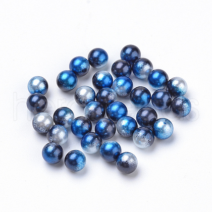 Rainbow Acrylic Imitation Pearl Beads OACR-R065-8mm-11-1