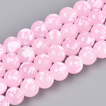 Baking Paint Glass Beads Strands DGLA-N015-8mm-02-1