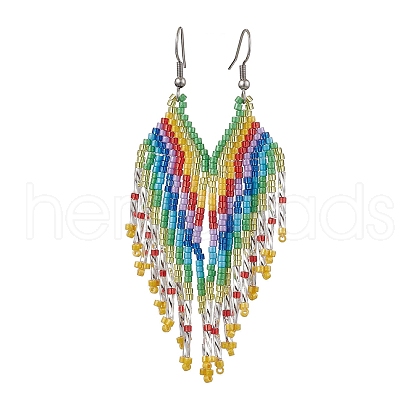 Boho 304 Stainless Steel with Glass Dangle Stud Earring EJEW-MZ00177-1