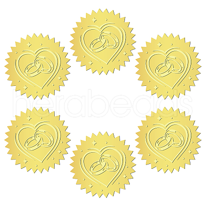 12 Sheets Self Adhesive Gold Foil Embossed Stickers DIY-WH0451-021-1