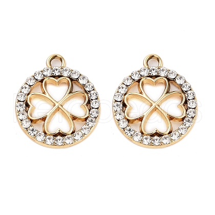 UV Plating Alloy Rhinestone Pendants ALRI-N058-01KCG-1