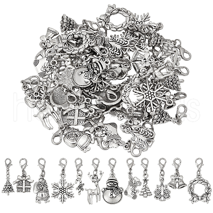 Christmas Alloy Pendant Decoration HJEW-FG00003-1