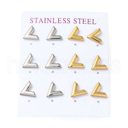 PVD Vacuum Plating 304 Stainless Steel Stud Earring EJEW-C099-03GP-1